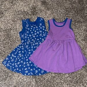 June & January Dress Set of 2-Purple & Stars Print